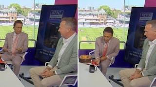 केक घेऊन आलेल्या मायकल वॉनला गावसकरांनी शिकवली भारतीय संस्कृती, लॉर्ड्सवर घडलं तरी काय? Video