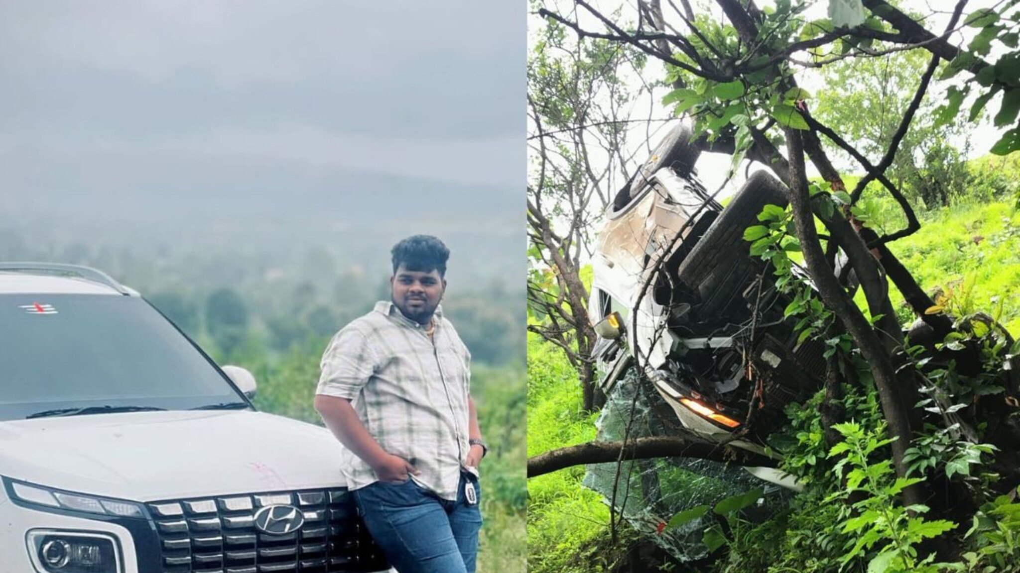 Hyundai Venue घेऊन साहिल उलटा धबधबा पाहायला गेला, गवताने घात केला अन् 300 फूट दरीत कोसळला, पहिले PHOTOS