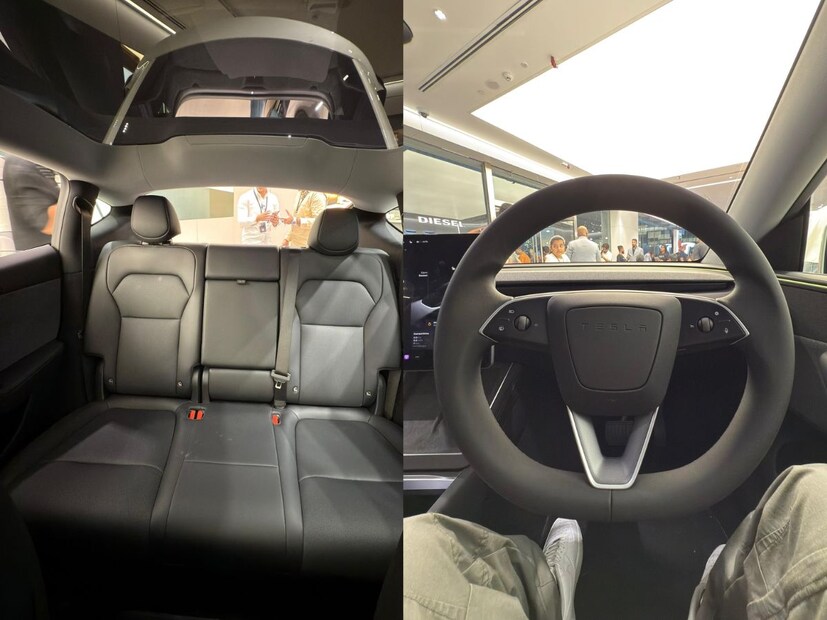 Tesla Model Y मध्ये 7 कलर ऑप्शन दिले आहे. ही कार 2 ट्रिममध्ये उपलब्ध आहे. यामध्ये 15.4 इंचाचा इन्फोटेनमेंट सिस्टम फ्रंटला दिलं आहे. 
याशिवाय रिअरमध्ये  8 इंचाचा स्क्रीन सुद्धा दिला आहे.  तर दुसरीकडे सीट अॅडजेस्ट करता येतं. यामध्ये ड्युल जोन ऑटोमॅटिक क्लाइमेट कंट्रोल, 19 इंचाचे  क्रॉस फ्लो व्हील्स, फिक्स ग्लास रूफ आणि पॉवर रिअर लिफ्टगेट दिले आहे. स्पेसचा विचार केला तर या कारमध्ये ५ जण आरामात  बसू शकतात. सीट एकदम आरामदायक आहे. भारतीय रस्त्यानुसार डिझाइन केले आहे. 

 