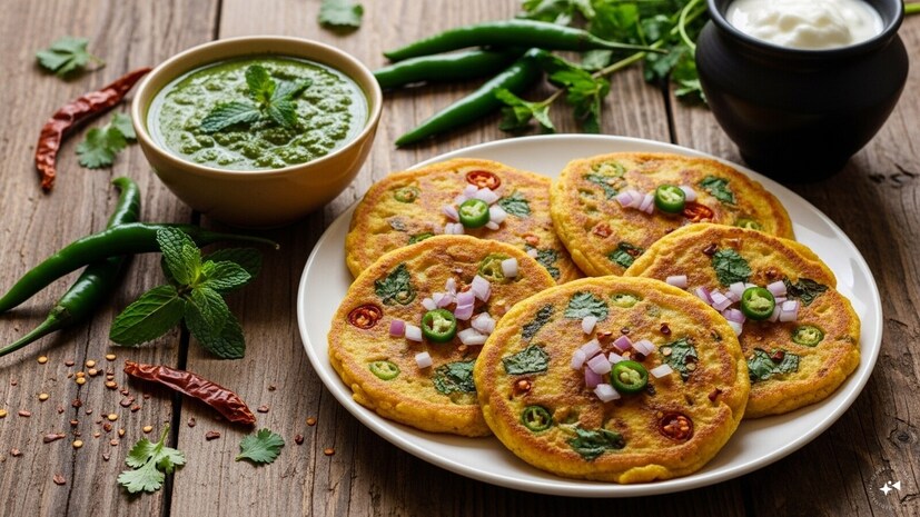 बेसन पोळा : चण्याच्या पिठापासून बनवलेलं प्रोटियुक्त पॅनकेक वजन नियंत्रणात मदत करतं आणि भूक कमी करतं.