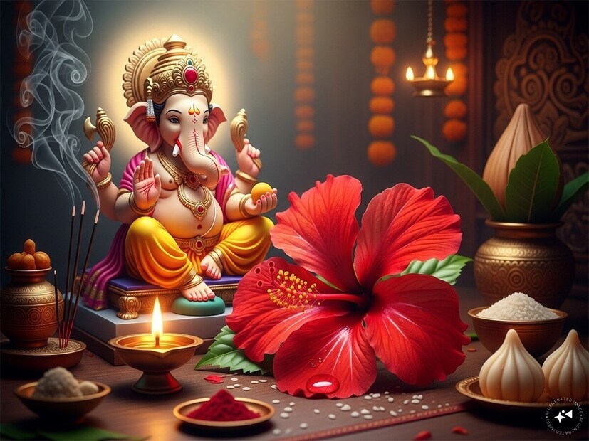 जास्वंदीची फुले - गणेशाचे पूजेसाठी लाल फुलाचे विशेष महत्त्व आहे. हे फूल शक्ती आणि विजयाचे प्रतीक मानले जाते. गणेशाला जास्वंदीचं फुल अर्पण केल्याने व्यक्ती त्याच्या शत्रूंवर विजय मिळवते. जीवनात येणाऱ्या अडचणी संपतात, यशाचे नवीन मार्ग उघडतात. जास्वंदीमुळे घरात समृद्धी येते आणि सर्व प्रकारच्या नकारात्मक ऊर्जा संपतात.