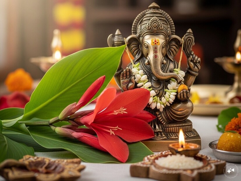 कंद फूल - कंद फूल गणपतीला अर्पण करावं. हे फूल जीवनात शांती आणि प्रेमाचे प्रतीक आहे. गणपती बाप्पाला कंद फूल अर्पण करणाऱ्या भक्तांच्या कुटुंबात परस्पर प्रेम आणि गोडवा राहतो. घरात शांती आणि सौहार्द वाढते, कोणताही वाद होत नाही. यामुळे कौटुंबिक जीवनात स्थिरता येते आणि घरात सुख आणि समृद्धी राहते.