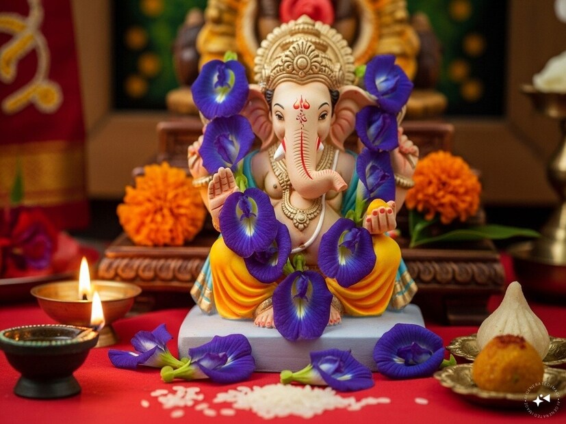 अपराजिता फुले - अपराजिता फूल हे नावाप्रमाणेच विजय आणि यशाचे प्रतीक आहे. ज्यांच्या लग्नात सतत अडचणी येत आहेत किंवा त्यांचे लग्न उशिरा होत आहे, गणरायाला अपराजिता फुले अर्पण करावीत. गणराय प्रसन्न होऊन विवाहातील सर्व अडचणी दूर करतात.(सूचना : येथे दिलेली माहिती ज्योतिषीय ज्ञानावर आधारित आहे. याला कोणताही शास्त्रीय पुरावा नाही. न्यूज 18 मराठी त्याची हमी देत नाही.)

