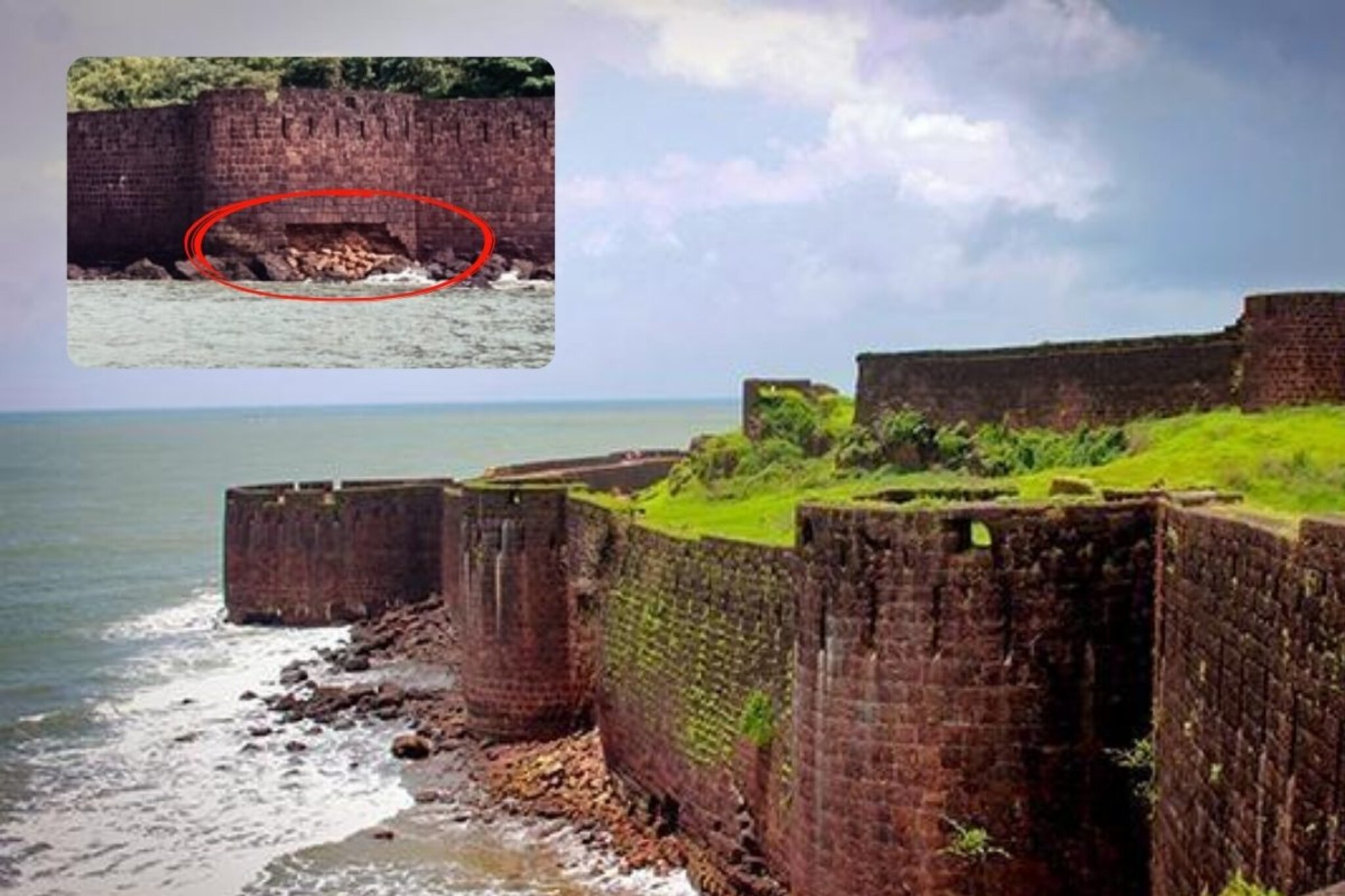 स्वराज्याच्या लढ्याचा साक्षीदार, कोकणातील 'या' जलदुर्गाचा बुरुज ढासळला...