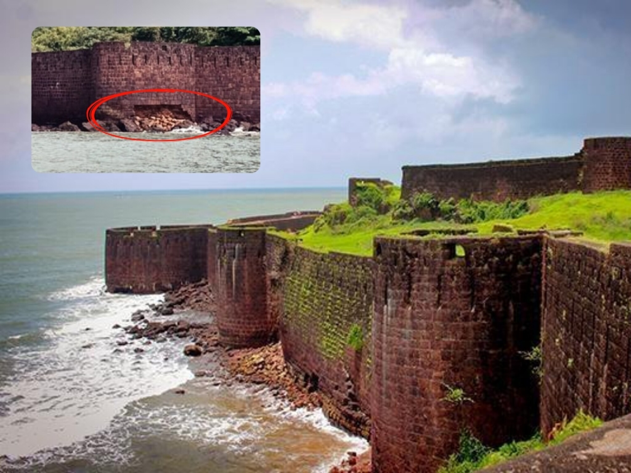 स्वराज्याच्या लढ्याचा साक्षीदार, कोकणातील 'या' जलदुर्गाचा बुरुज ढासळला, इतिहासप्रेमींची चिंता वाढली!