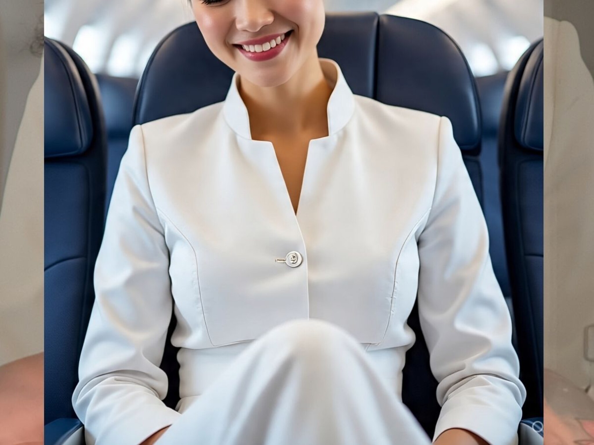Airhostess : टेकऑफ आणि लँडिगवेळी एअर हॉस्टेस स्वतःच्या मांडीखाली टाकतात हात, पण का?