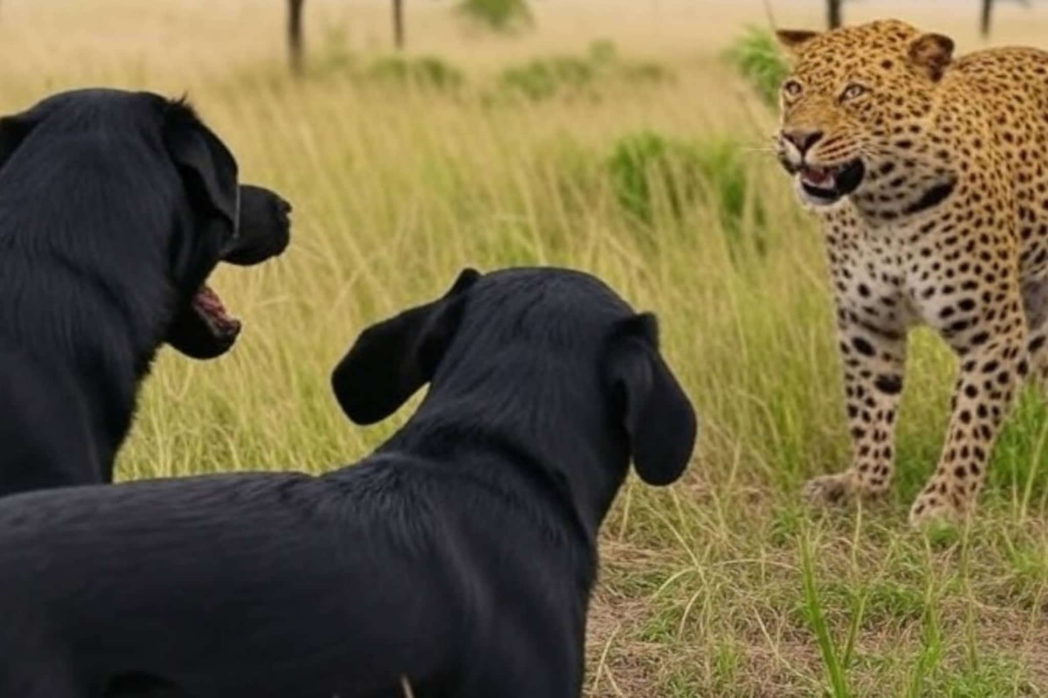 VIDEO : कुत्र्याच्या तावडीत बिबट्या, केली हुशारीने सुटका