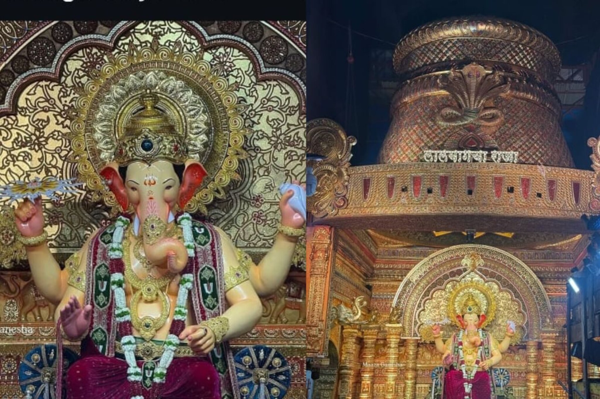 Lalbaugcha Raja: 'ही शान कोणाची...' लालबागच्या राजाची ; पाहा बाप्पाची पहिली झलक