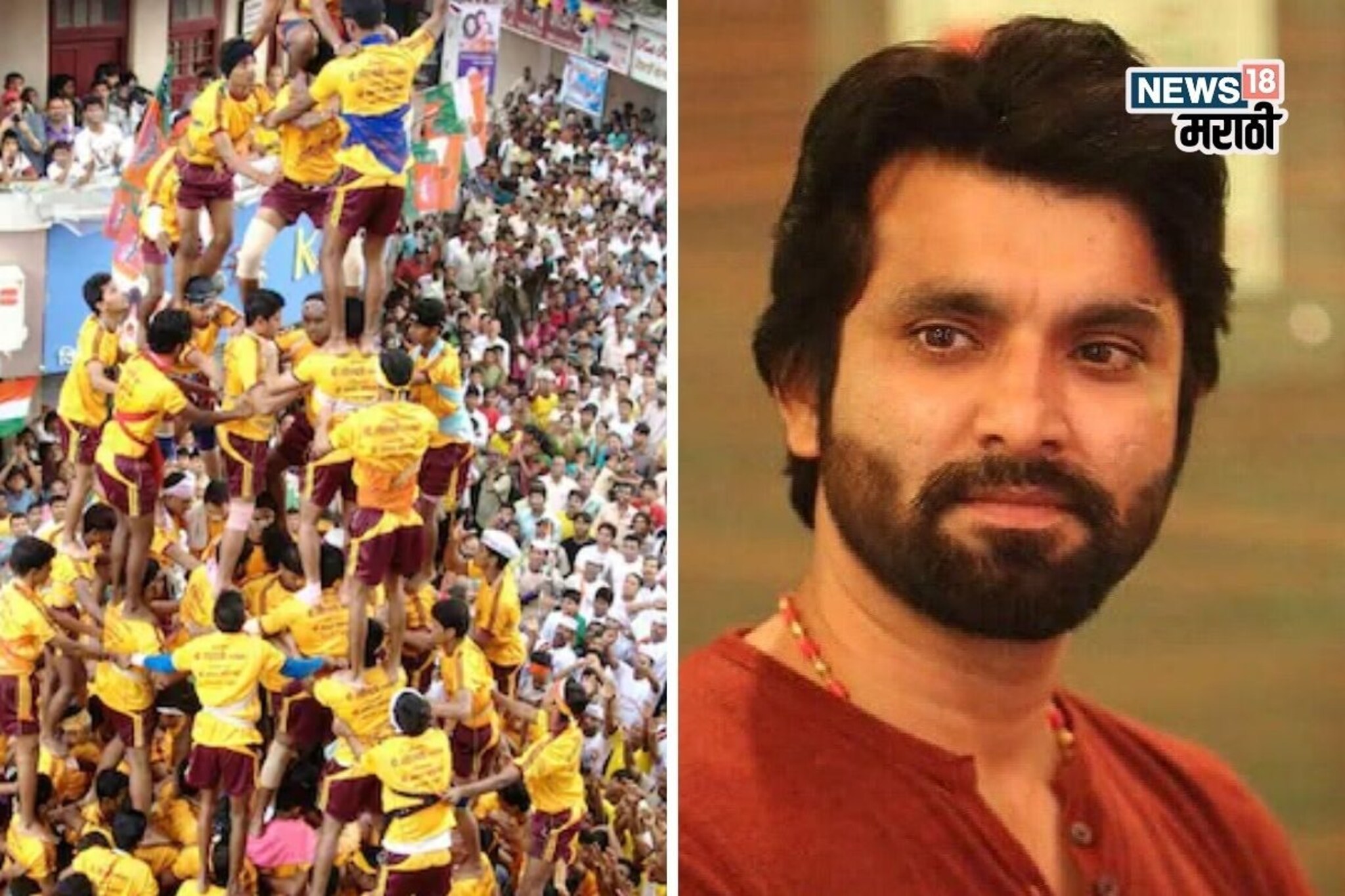 'आनंद दिघे साहेबांबरोबर...' टेंभी नाका दहीहंडीत संतोष जुवेकरचा जल्लोष