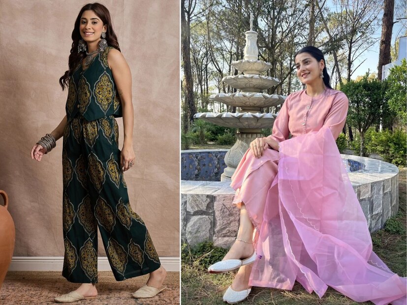 फूटवेअरकडे दुर्लक्ष करू नका : उत्तम फूटवेअर तुमच्या लूकला पूर्ण करते. स्टाईल न सोडता आराम मिळवण्यासाठी भरतकाम केलेल्या जुती किंवा मोजरी घाला. अधिक आकर्षक लूकसाठी तुम्ही मेटॅलिक रंगाच्या हिल्स किंवा वेजेस वापरू शकता, जे तुमच्या लूकला अधिक खास बनवतील.