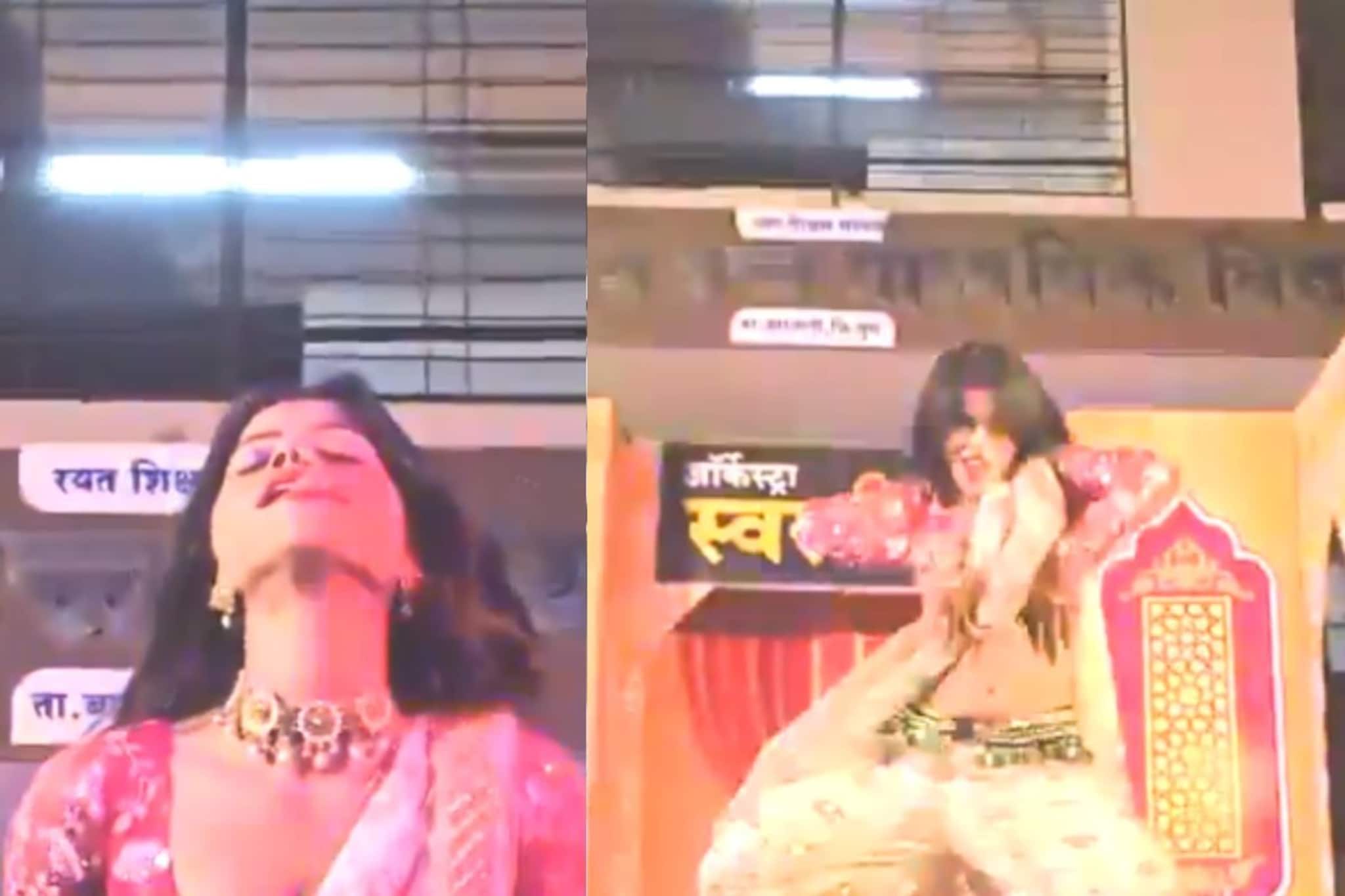 जीभ ओठांवर फिरवली अन् पोरांना नजरेनं इशारा,बारामतीच्या शाळेत 'ती'चा 'कातिल डान्स