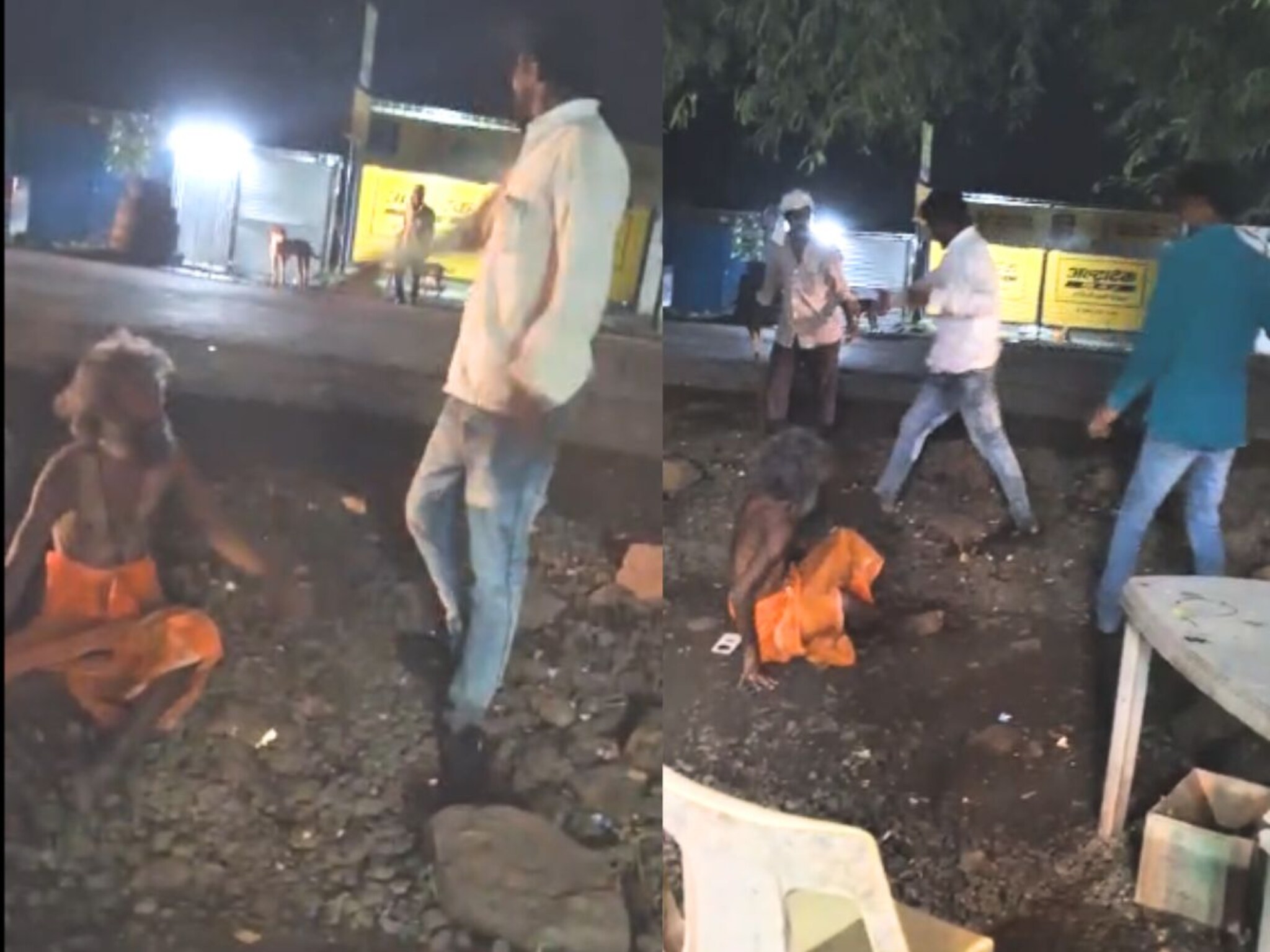 भगवे कपडे वस्त्र परिधान केलेल्या वृद्धाला अमानुष मारहाण, बीडमधला संतापजनक VIDEO