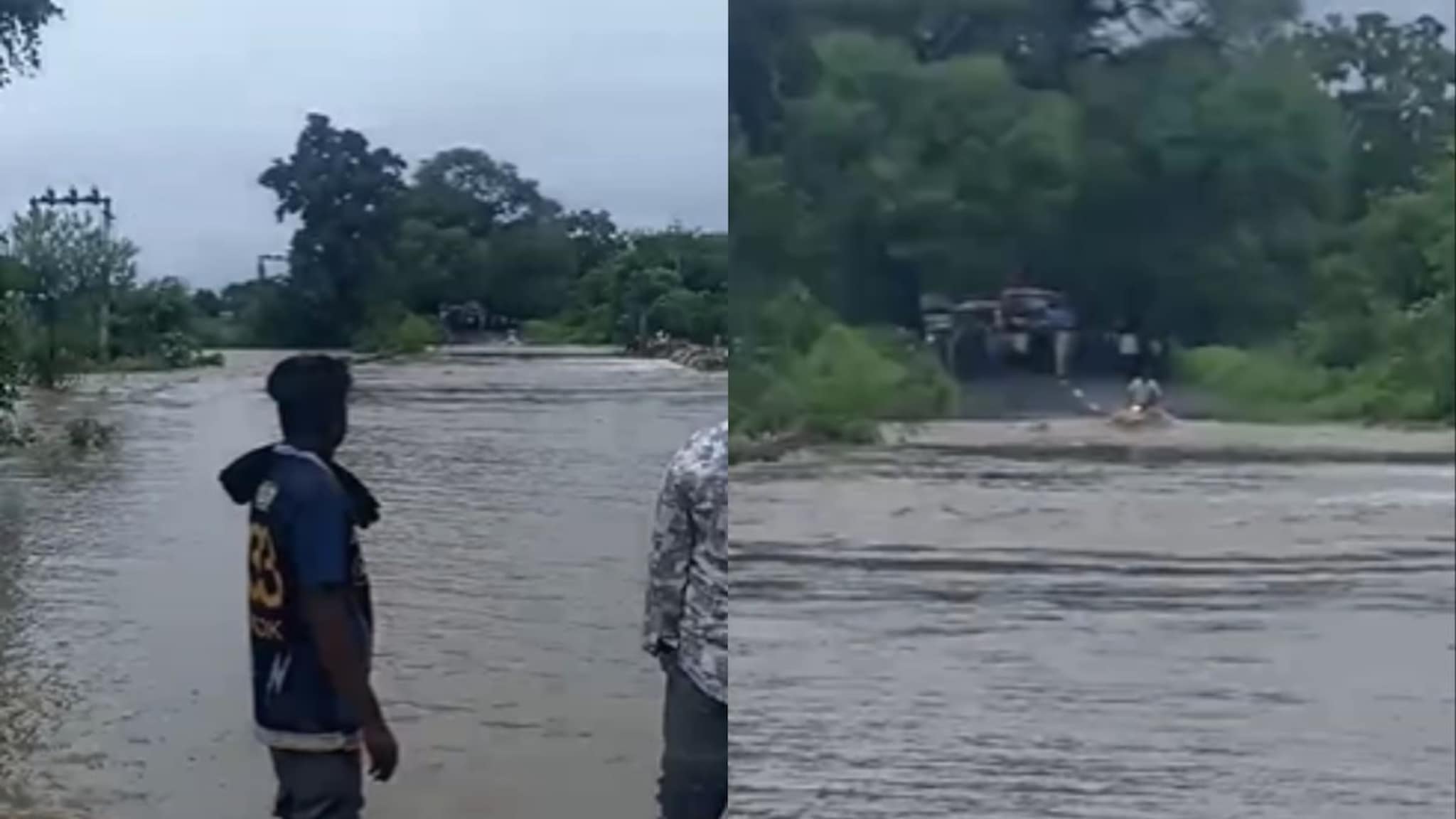 स्टंटबाजी नडली! पुलावरून वेगात पाणी वाहत असतानाही तरुणाने घेतली रिस्क, पुढे घडलं भयंकर, VIDEO व्हायरल