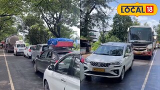 Mumbai- Goa Highway Traffic: मुंबई-गोवा महामार्गावर प्रचंड वाहतूक कोंडी, दोन- तीन किमीपर्यंत रांगा; काही मिनिटांचं अंतर पार करण्यासाठी लागतोय तासभर