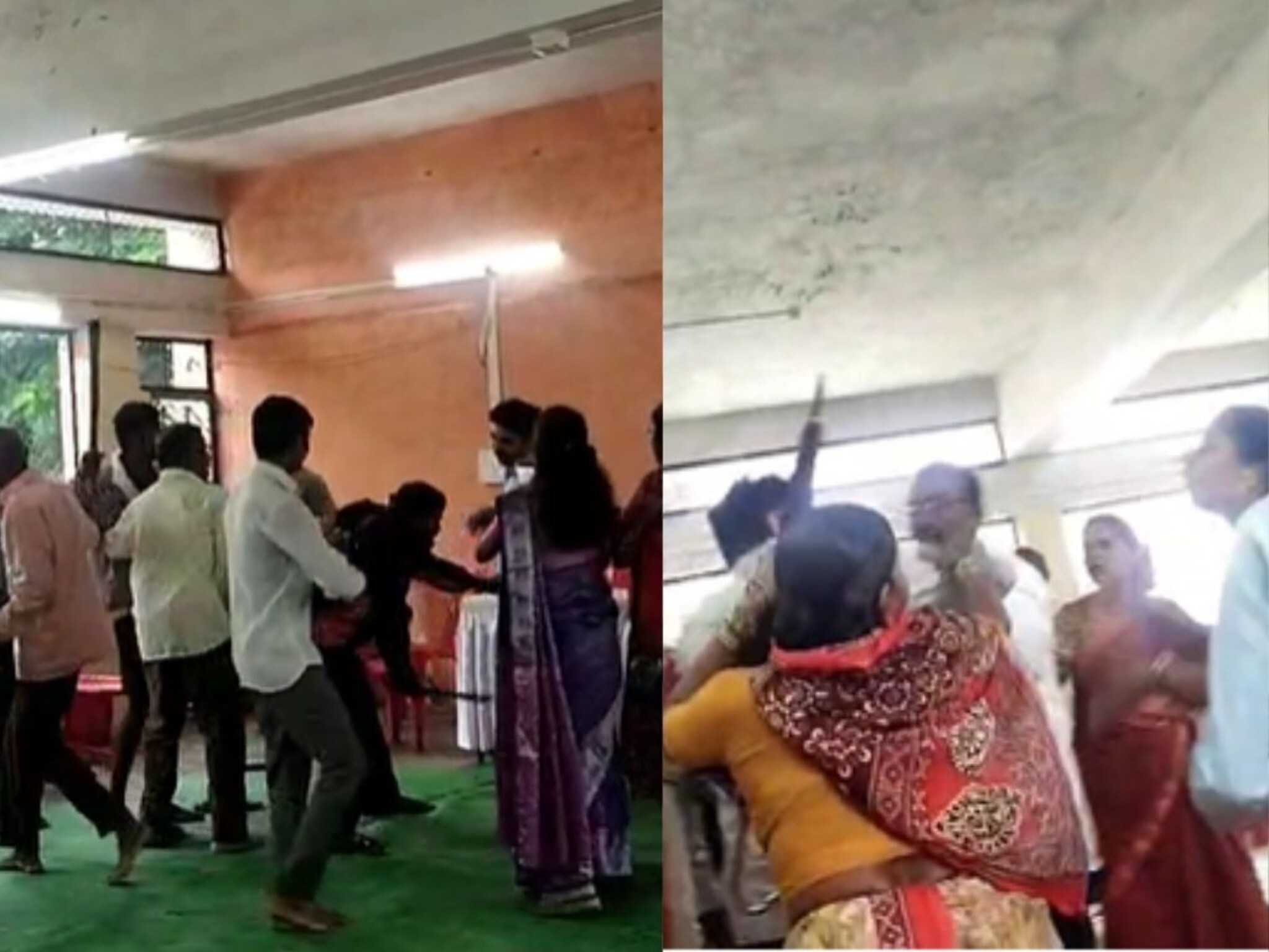 ग्रामपंचायतीत भयंकर राडा,खुर्च्या फेकल्या, दांडक्यांसह लाथाबुक्क्यांनी मारहाण, ग