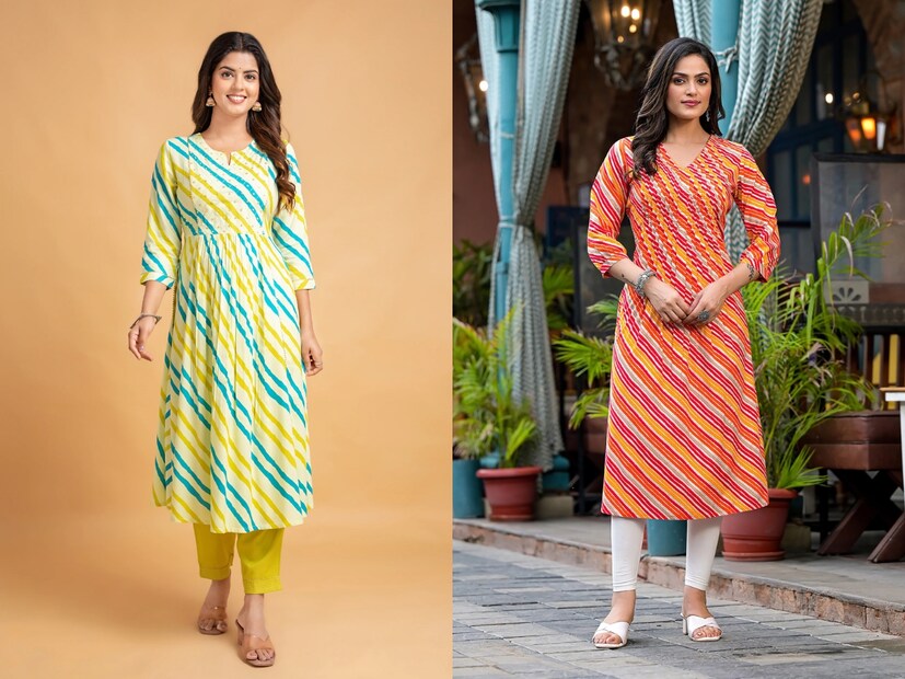  लहरिया प्रिंट (Lahariya Print) : लहरिया प्रिंटची ही व्हरायटी सणासुदीच्या काळात खूप सुंदर दिसते. शिवाय, याचा तेजस्वी रंग (vibrant color) तुम्हाला ऑफिसमध्ये एक आकर्षक आणि रंगीत वाईब देईल.