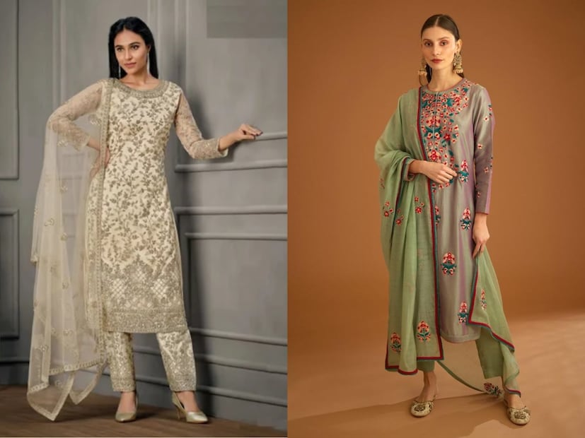  थ्रेड वर्क कुर्ता (Thread Work Kurta) : थ्रेड वर्क कुर्ता ऑफिसपासून पार्टीपर्यंत एक क्लासी लूक देतो. तुम्हाला सणात आकर्षक दिसायचे असेल, तर थ्रेड वर्कचा कुर्ता नक्की शिवा. हे तुमच्या लुकला साधे पण एलिगंट बनवेल.