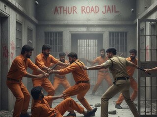 ऑर्थर रोड जेलमध्ये कैद्यांमध्ये जोरदार राडा, भांडण सोडवण्यासाठी गेलेल्या जेल अधिकाऱ्यावरही हल्ला