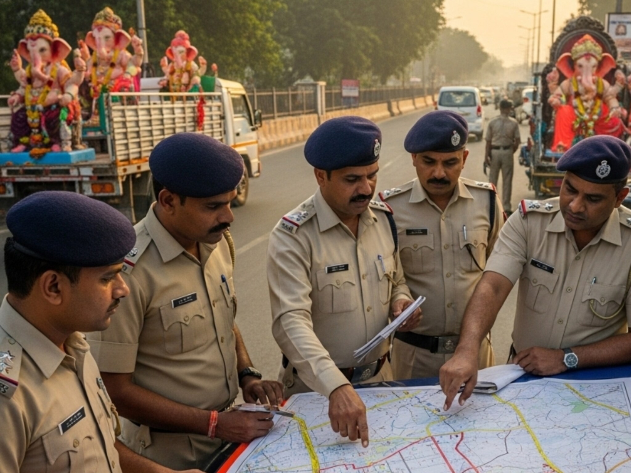विसर्जन मार्गावर फक्त 'बाप्पां'ची वाहने! कोल्हापूर पोलिसांचा वाहतूक 'रोड मॅप'...