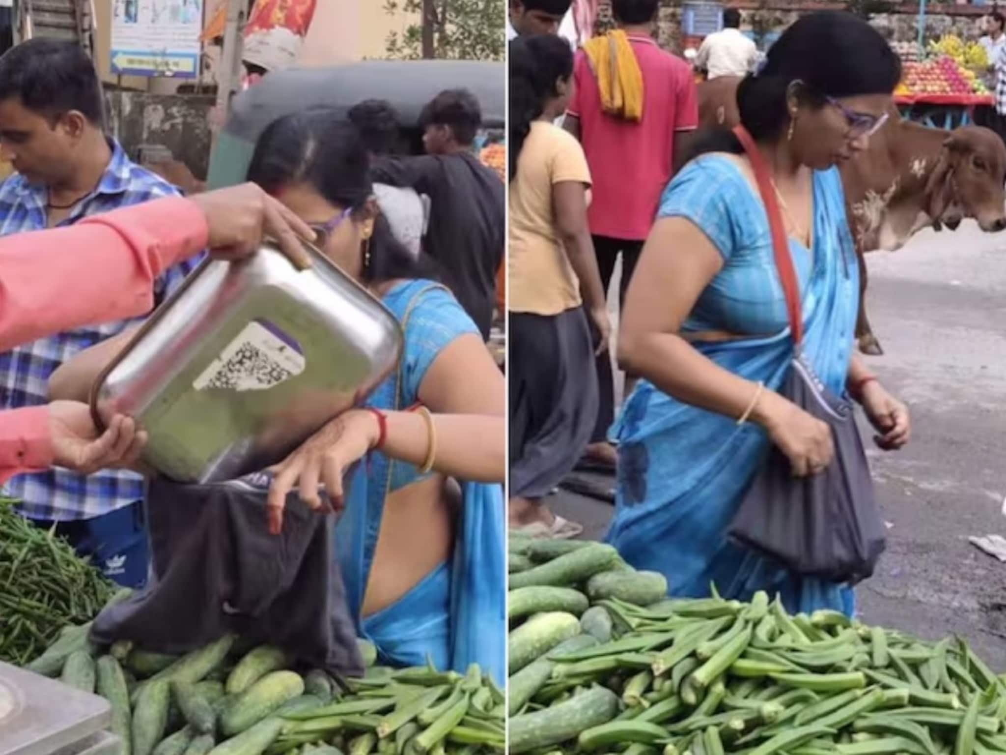 नवऱ्याची अंडरविअर गळ्यात लटकवून भाजी आणायला गेली बायको, गावभर फिरली, VIDEO VIRAL