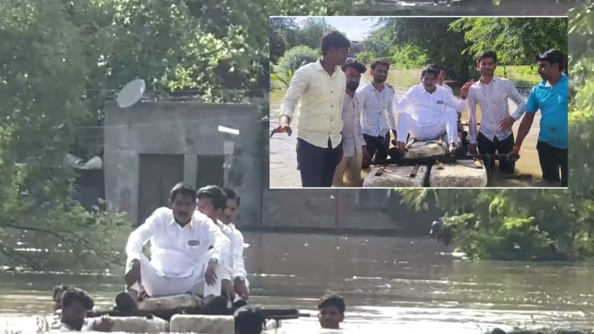 पूरग्रस्त पोरं पाण्यात अन् खासदार सोनवणे होडीवर, कपडे खराब होऊ नये म्हणून शाही दौरा? VIDEO व्हायरल
