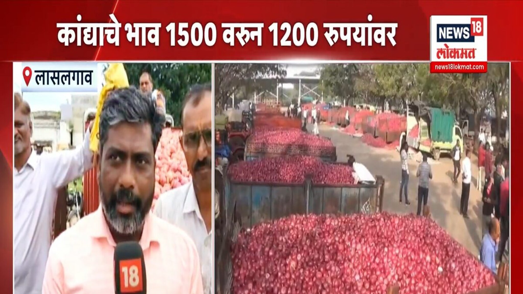 कांद्याच्या भावात घसरण थांबता थांबेना, शेतकरी हवालदिल 