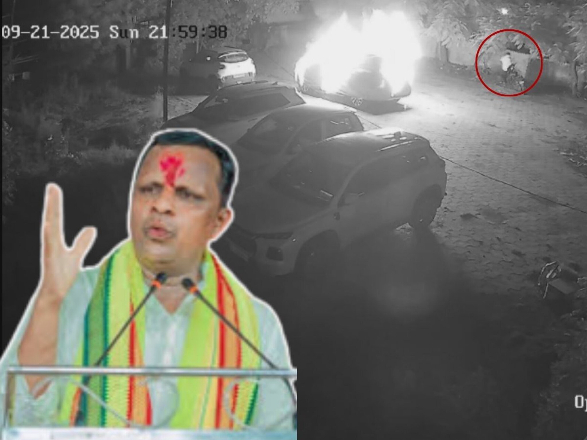 ओबीसी आंदोलक नवनाथ वाघमारेंची कार पेटवली, जालन्यात घराबाहेर उडवला आगीचा भडका, घटना CCTVत कैद