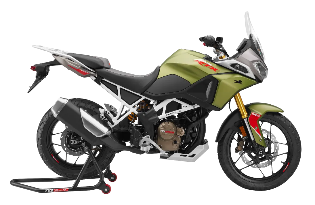 TVS Apache RTX 300 मध्ये क्रूझ कंट्रोल (cruise control), टायर प्रेशर मॉनिटरिंग सिस्टीम, लिनियर ट्रॅक्शन कंट्रोल आणि ॲडजस्टेबल लीव्हर्सचा समावेश आहे. सस्पेंशनसाठी लाँग-ट्रॅव्हल WP युनिट्स देण्यात आले आहेत, ज्यामध्ये समोर inverted cartridge fork आणि मागे मोनो-ट्यूब फ्लोटिंग पिस्टन (MFP) शॉक ॲबसॉर्बर आहे.TVS Apache RTX 300 मध्ये पाच रंगांचा पर्याय दिला आहे,  Viper Green, Metallic Blue, Pearl White, Lightning Black, आणि Tarn Bronze, ज्यांना सिग्नेचर Apache Red डिटेलिंगची जोड आहे.