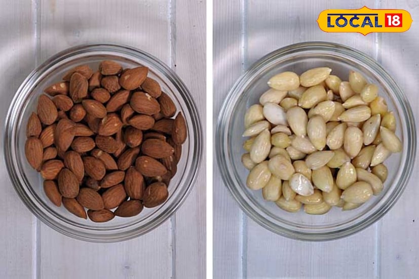 रंगाची चाचणी : एक बदाम तळहातावर घासून पाहा. त्यातून तपकिरी किंवा लाल रंग बाहेर पडू लागला, तर तो नकली आहे. असली बदाम रंग सोडत नाही आणि त्याचा पृष्ठभाग स्वच्छ राहते.