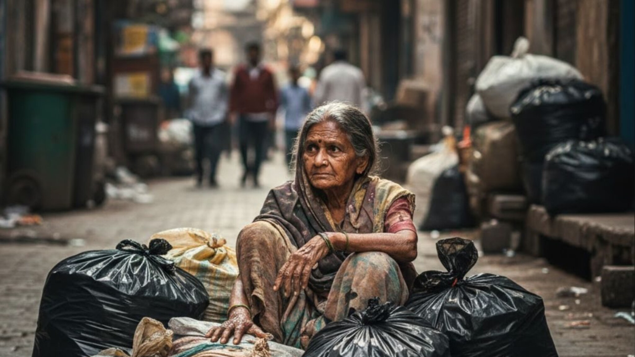 बाहेरुन पाहताना ती फक्त कचऱ्याची पिशवी, पण उघडून पाहिलं तेव्हा सगळेच हादरले; भिकारी महिलेकडे असं काय सापडलं?