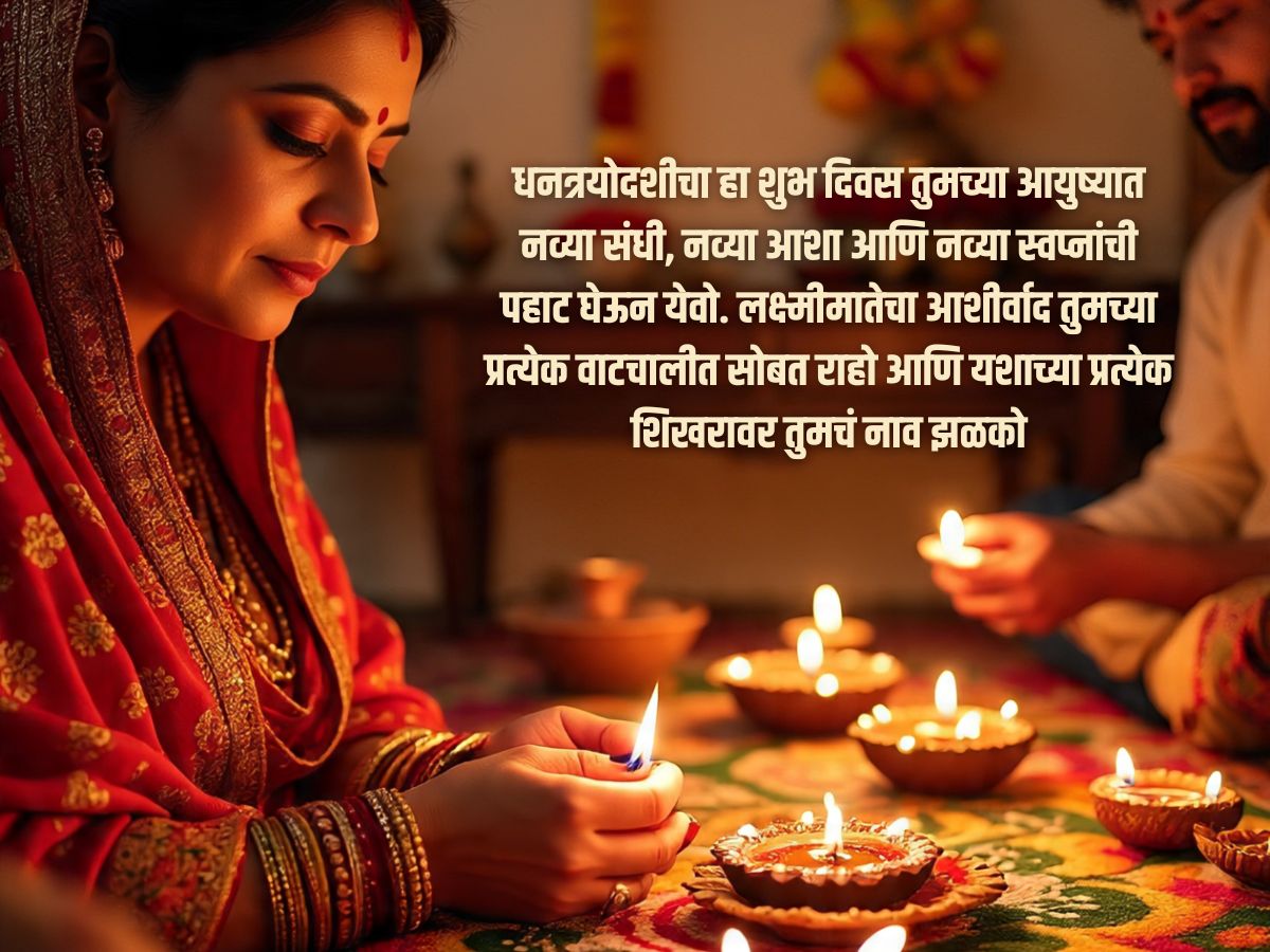 धनत्रयोदशी शुभेच्छा, धनत्रयोदशी संदेश, धनत्रयोदशी स्टेटस मराठी, धनत्रयोदशी शुभेच्छा मराठीमध्ये, दिवाळीच्या शुभेच्छा मराठी, धनत्रयोदशी कोट्स मराठी, दोन ओळींच्या शुभेच्छा, भावनिक शुभेच्छा मराठी, धनत्रयोदशी सण २०२५,
