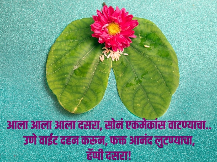 आला आला आला दसरा, सोनं एकमेकांस वाटण्याचा.. उणे वाईट दहन करून, फक्त आनंद लुटण्याचा.. हॅप्पी दसरा!