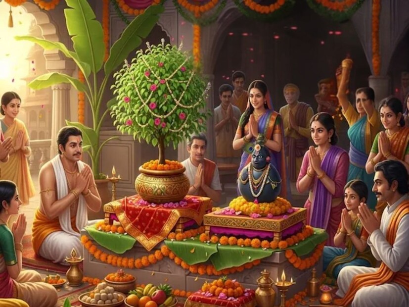  तुळशीला सोळा श्रृंगार आणि लाल रंगाची चुनरी किंवा साडी नेसवले जाते. असे केल्याने विवाहातील अडथळे दूर होतात असे मानले जाते. तुळशी विवाहाचा दिवस खूप पवित्र मानला जातो. म्हणून, काही कामे टाळावीत. तुळशीची पाने तोडू नयेत. एकादशीला तुळशीची पाने तोडणे अशुभ मानले जाते.