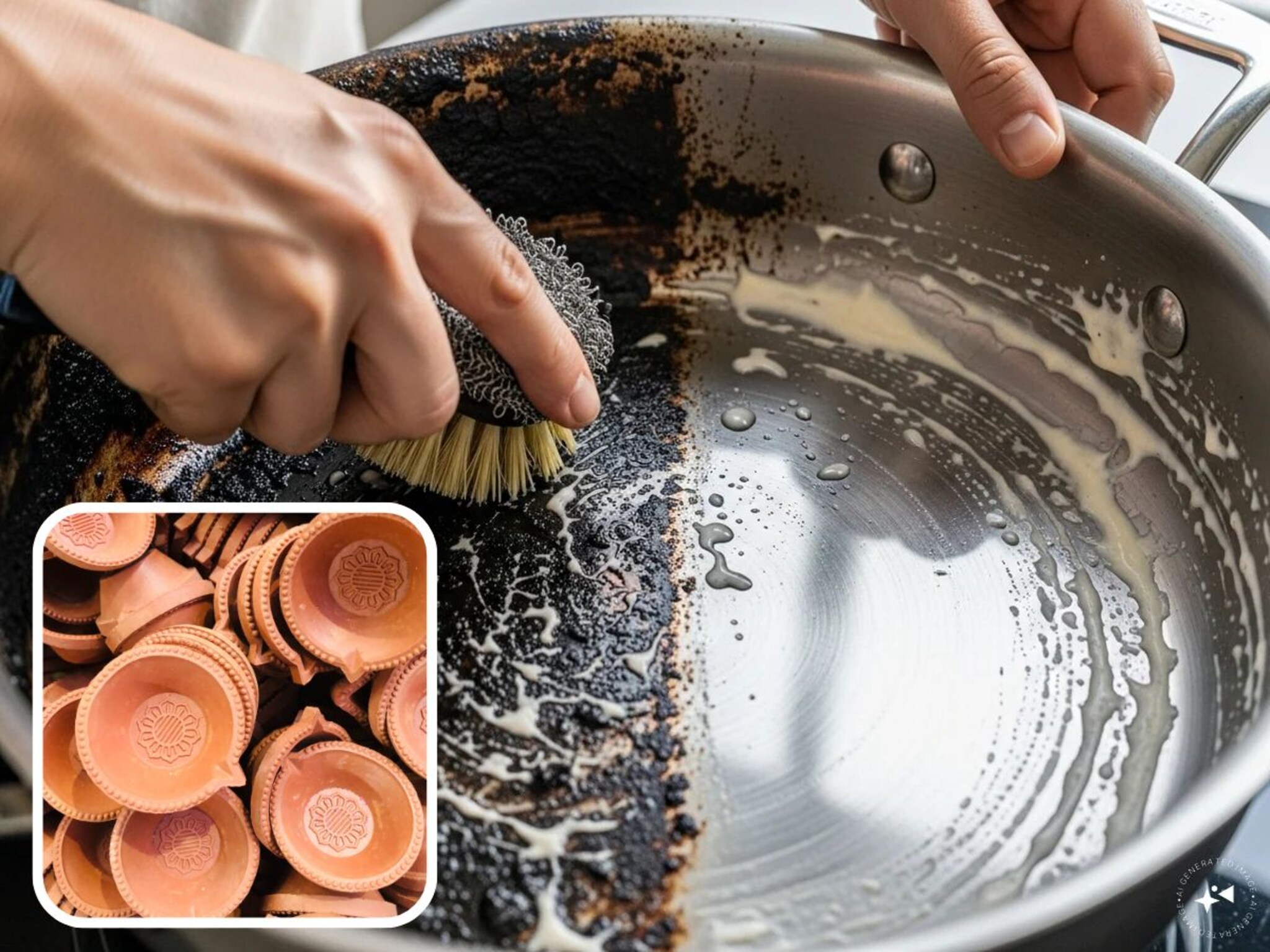 Cleaning Tips : जळालेली भांडी सहज स्वच्छ करतात दिवाळीतले दिवे, ​​10 मिनिटांत पुन्हा चमकतील भांडी