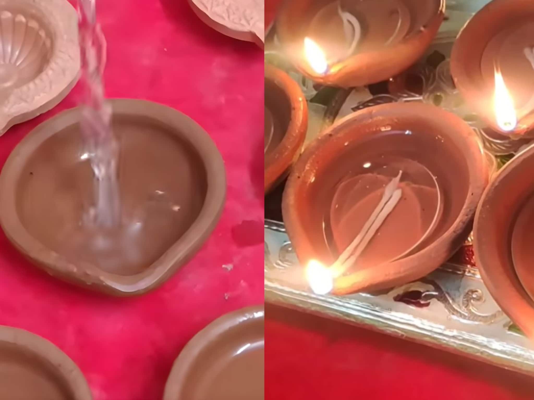 Water Diya : मातीच्या पणत्या पाण्याने कशा पेटवायच्या? पाण्यावर चालणाऱ्या सेन्सर दिव्यांपेक्षाही भारी जुगाड