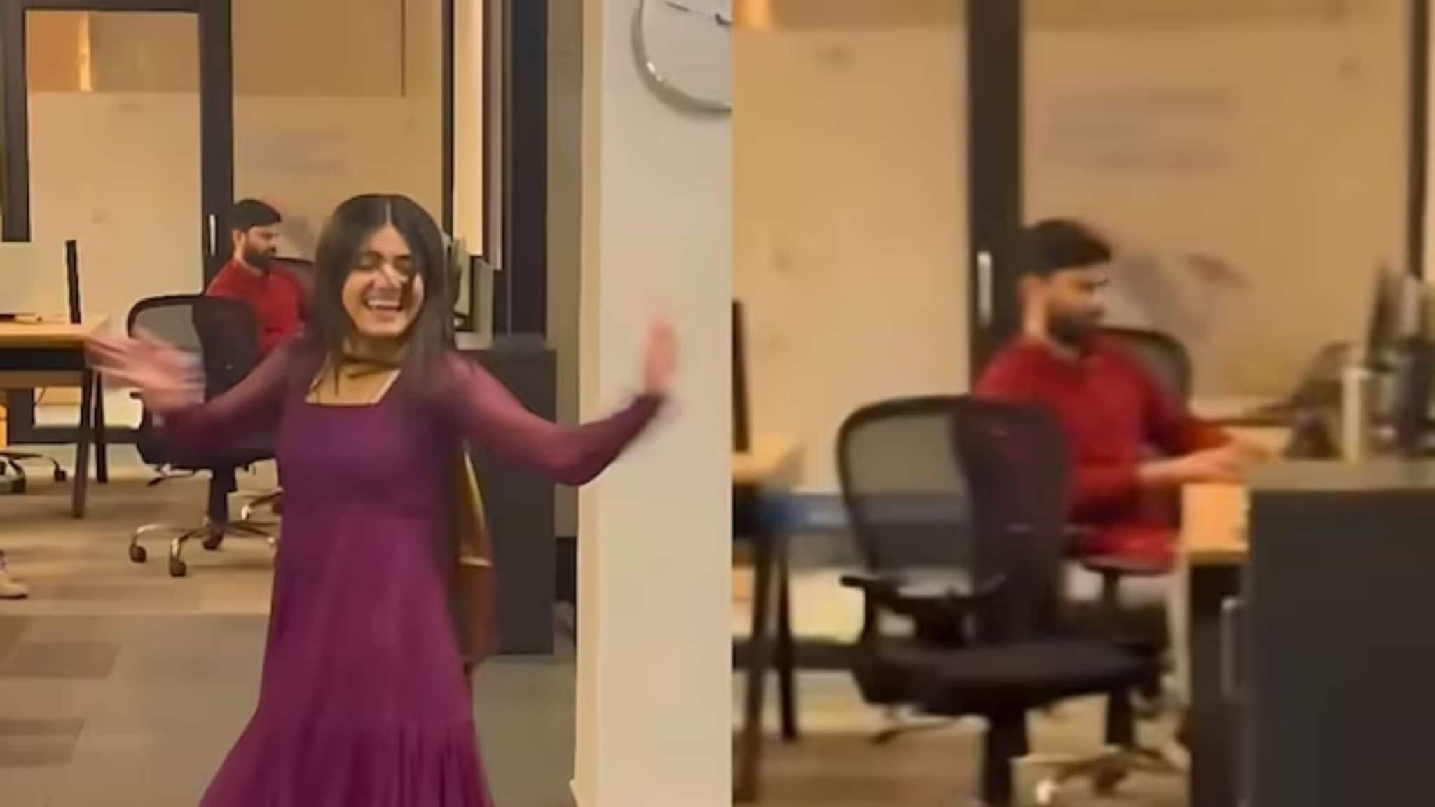 तरुणीने ठुमके लगावत दाखवला कातिलाना अंदाज; पण हे काय, तिच्याऐवजी मागचा तरुण फेमस झाला, का? Watch Video