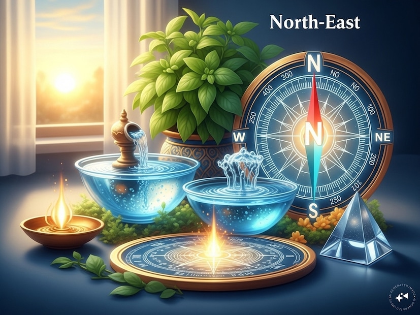 वास्तुशास्त्रानुसार, ईशान्य कोन ही घराची उत्तर-पूर्व दिशा असते. ही दिशा देवांचे निवासस्थान मानली जाते, म्हणून याला पवित्र आणि ऊर्जेने परिपूर्ण दिशा म्हटले गेले आहे. असे मानले जाते की या दिशेत सकारात्मक शक्तींचा सर्वात जास्त प्रभाव असतो. घरात या दिशेला शुभ वस्तू ठेवल्या गेल्या तर घराची वास्तू संतुलित होतेच शिवाय कुटुंबात समृद्धी, शांती आणि सौभाग्य देखील वाढते. वास्तुशास्त्रानुसार, ईशान्य कोन ही घराची उत्तर-पूर्व दिशा असते. ही दिशा देवांचे निवासस्थान मानली जाते, म्हणून याला पवित्र आणि ऊर्जेने परिपूर्ण दिशा म्हटले गेले आहे. असे मानले जाते की या दिशेत सकारात्मक शक्तींचा सर्वात जास्त प्रभाव असतो. घरात या दिशेला शुभ वस्तू ठेवल्या गेल्या तर घराची वास्तू संतुलित होतेच शिवाय कुटुंबात समृद्धी, शांती आणि सौभाग्य देखील वाढते.