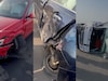 AUDI चं चाक तुटलं, Maruti बलेनोचा चक्काचूर अन् Tata ची व्हॅन झाली पलटी, नवी मुंब