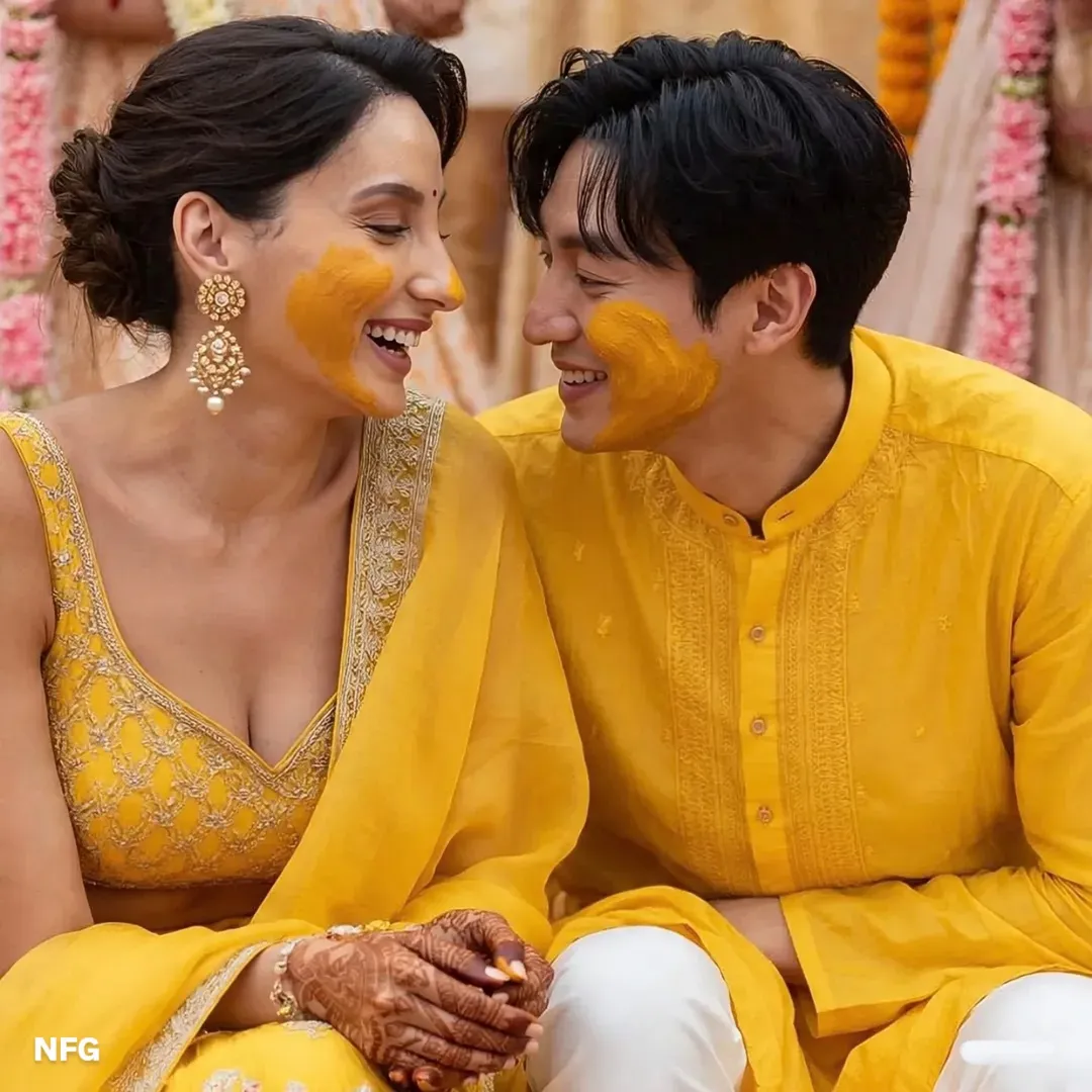 दोघांच्याही चेहऱ्यावर हळद लावलेली स्पष्ट दिसत आहे आणि नोराच्या हातावर मेहंदी देखील सजलेली आहे. हे फोटो पाहून चाहत्यांनी लगेचच प्रश्न विचारण्यास सुरुवात केली की, नोरा आणि ली मिन हो खरोखरच लग्न करत आहेत की हे केवळ एखाद्या शूटिंगचे फोटो आहेत?