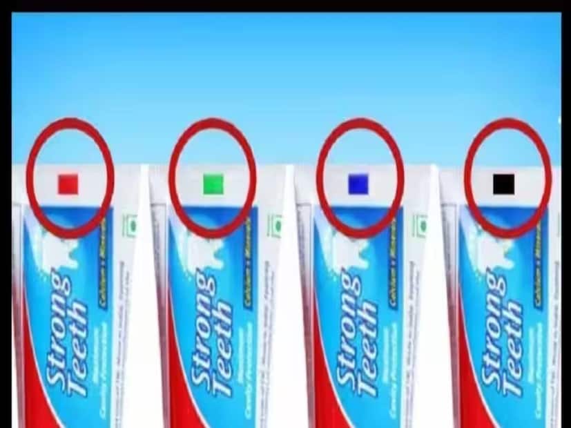 मग हे रंग कशासाठी असतात?रिपोर्टनुसार, हे रंग फक्त मॅन्युफॅक्चरिंग प्रक्रियेतील मशीन रीडिंगसाठी असतात. ट्यूबला कुठून कापायचं, कशी सील करायची, मशीनला कोणती गाइडलाइन द्यायची. हे दाखवण्यासाठी हे मार्क असतात. यांचा टूथपेस्टच्या घटकांशी कुठलाही संबंध नसतो.

