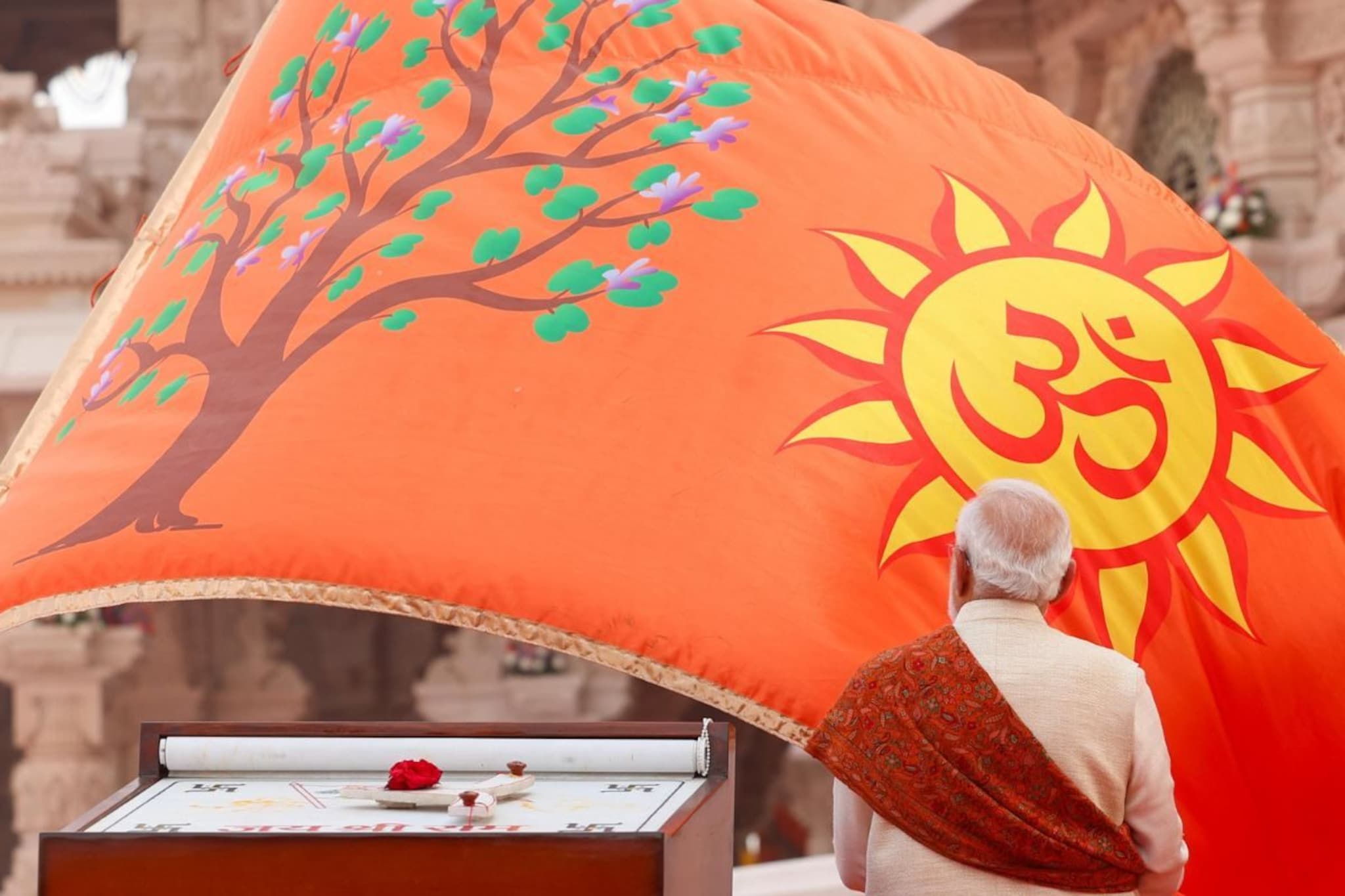 राम मंदिरावरील धर्मध्वजाचे 10 लेटेस्ट PHOTOS; प्रत्येक चिन्हात विशेष अर्थ