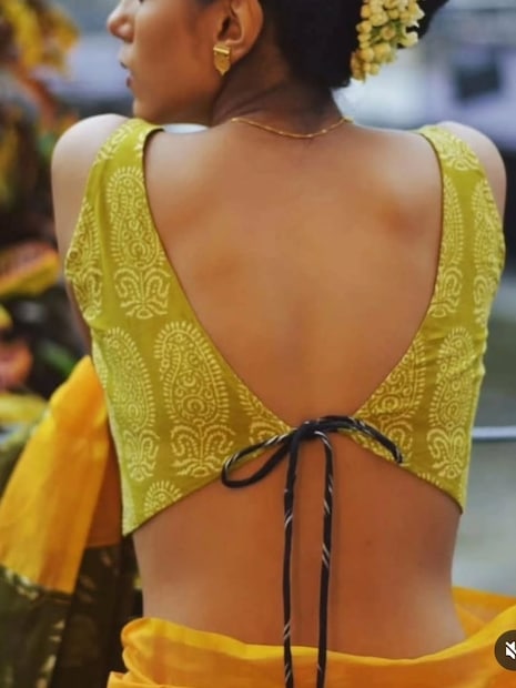 दिवसाच्या कार्यक्रमासाठी जर तुम्ही लिनन, कॉटन किंवा सिल्क साडी घातली असेल, तर हा ब्लाउज तुमचा लूक खूपच ग्लॅमरस बनवेल.