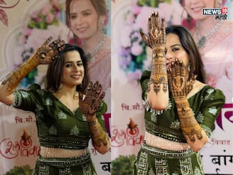 प्राजक्ता गायकवाडचा मेहंदीसोहळा, कुठे लिहिलंय 'शंभूराज' नाव PHOTOS