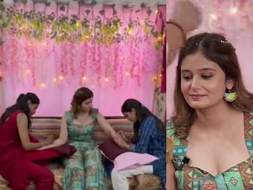  अनुष्काच्या हातावर आता मेघनच्या नावाची मेहंदी रंगली आहे. तिच्या मेहंदीसोहळ्याचे फोटो सध्या सोशल मीडियावर व्हायरल होत आहेत.