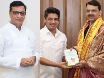 बाळासाहेब थोरात-सत्यजीत तांबे-देवेंद्र फडणवीस बाळासाहेब थोरात-सत्यजीत तांबे-देवेंद्र फडणवीस