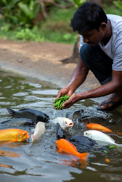 ज्या मिरच्या विकल्या जात नव्हत्या किंवा खराब होण्याच्या स्थितीत होत्या त्या स्थानिक शेतकऱ्यांकडून घेऊन या माशांना खाऊ घातल्या जात आहेत. आता मिरची म्हणजे तिखट आपण खाल्लं तर त्याचा आपल्याला किती त्रास होतो माहितीच आहे, मग त्या माशांचं काय होत असेल ते मिरची कसे काय खात असतील, असा प्रश्न पडतोच.