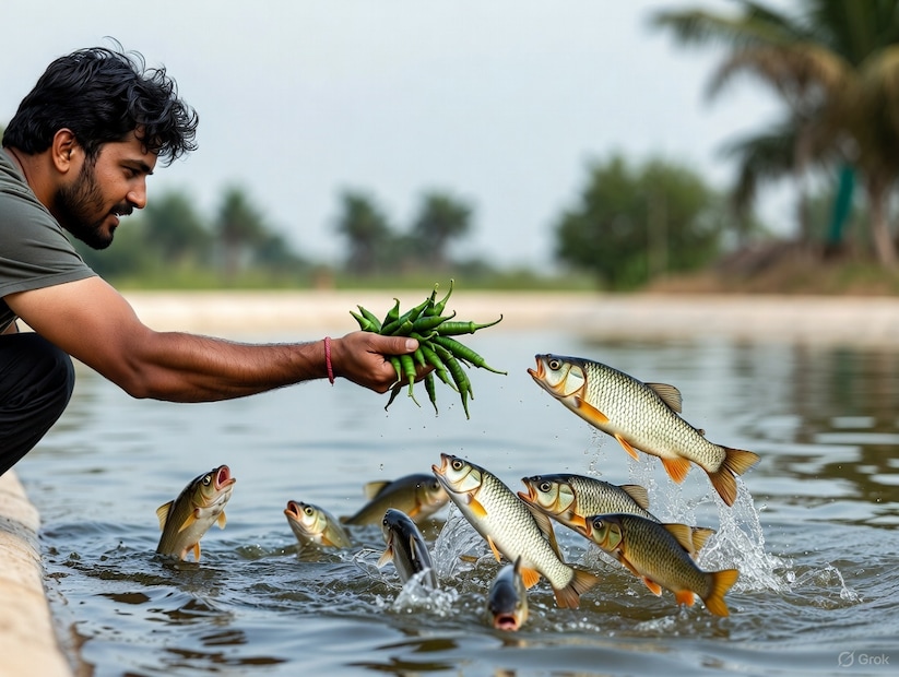 तर आधी हे मासे मिरची खात नव्हते पण नंतर गवत आणि मिरची असं एकत्र करून दिल्यानंतर ते खाऊ लागले. मिरची पाण्यातील झाडाझुडूंपाप्रमाणे व्हिटॅमिन्सनी परिपूर्ण असते आणि माशांना ते आवडतं. तसंच माणसांप्रमाणे माशांमध्ये टेस्ट बड नसतात त्यामुळे तिखट चवीचा त्यांच्यावर काही परिणाम होत नाही.