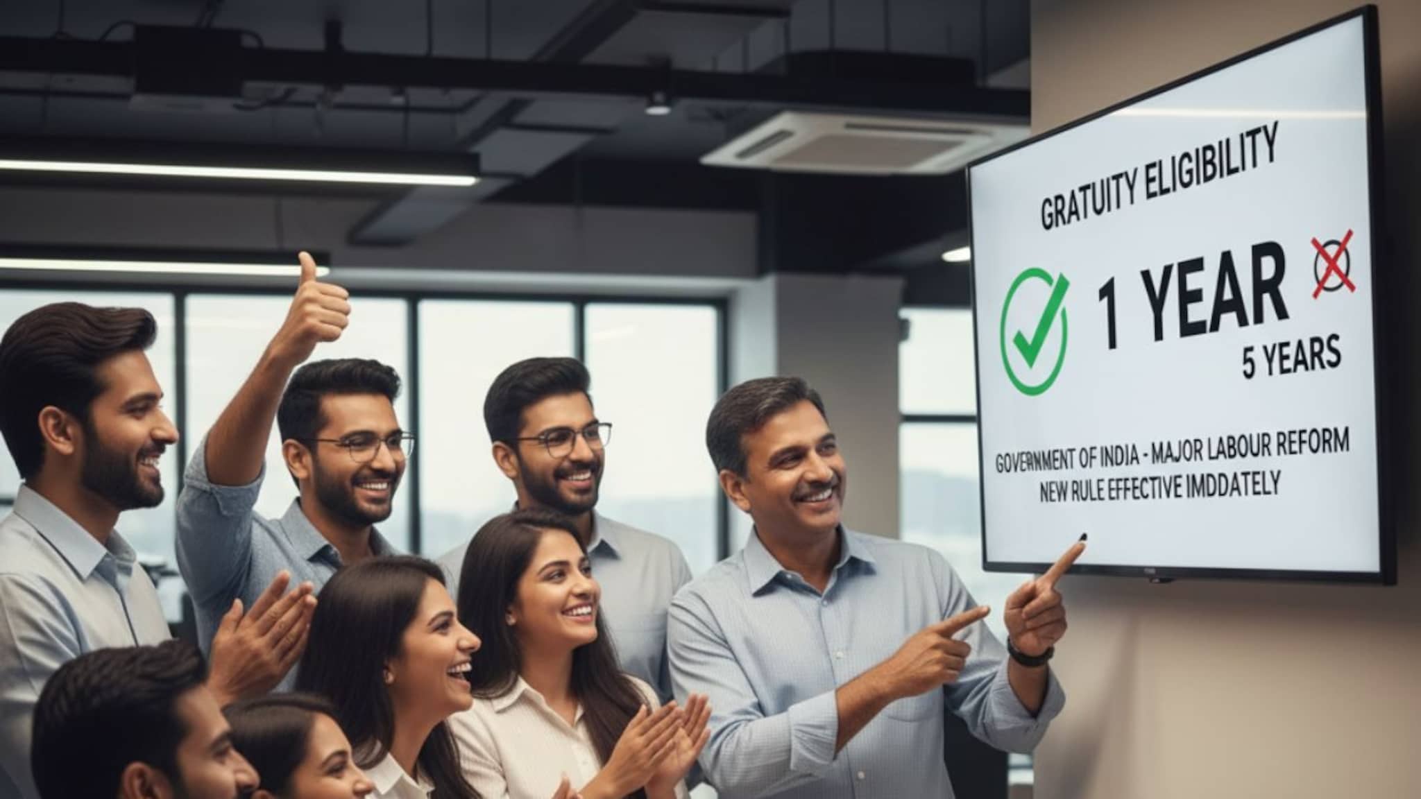 Gratuity New Rule: ग्रॅच्युइटीसाठी 5 वर्षांचा नियम संपला, सरकारचा क्रांतीकारी निर्णय; 1 वर्षात मिळणार लाभ, कॅलक्युलेशन पाहून थक्क व्हाल