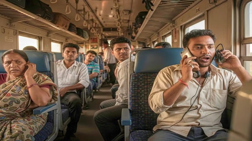 रेल्वे नियमांनुसार हेडफोनशिवाय मोठ्याने संगीत ऐकणं किंवा व्हिडिओ प्ले करणं बेकायदेशीर आहे. जर या वर्तनामुळे इतर प्रवाशांना त्रास होत असेल तर ते उल्लंघन ठरेल. उदाहरणार्थ जर तुम्ही रात्री मोठ्या आवाजात टीव्ही शो पाहत असाल आणि तुमच्या शेजारी बसलेल्या प्रवाशाने तक्रार केली तर तुम्हाला प्रथम एक चेतावणी मिळेल. जर तुम्ही तरीही ऐकलं नाही तर तुम्हाला दंड होऊ शकतो. (सर्व फोटो : AI Generated)