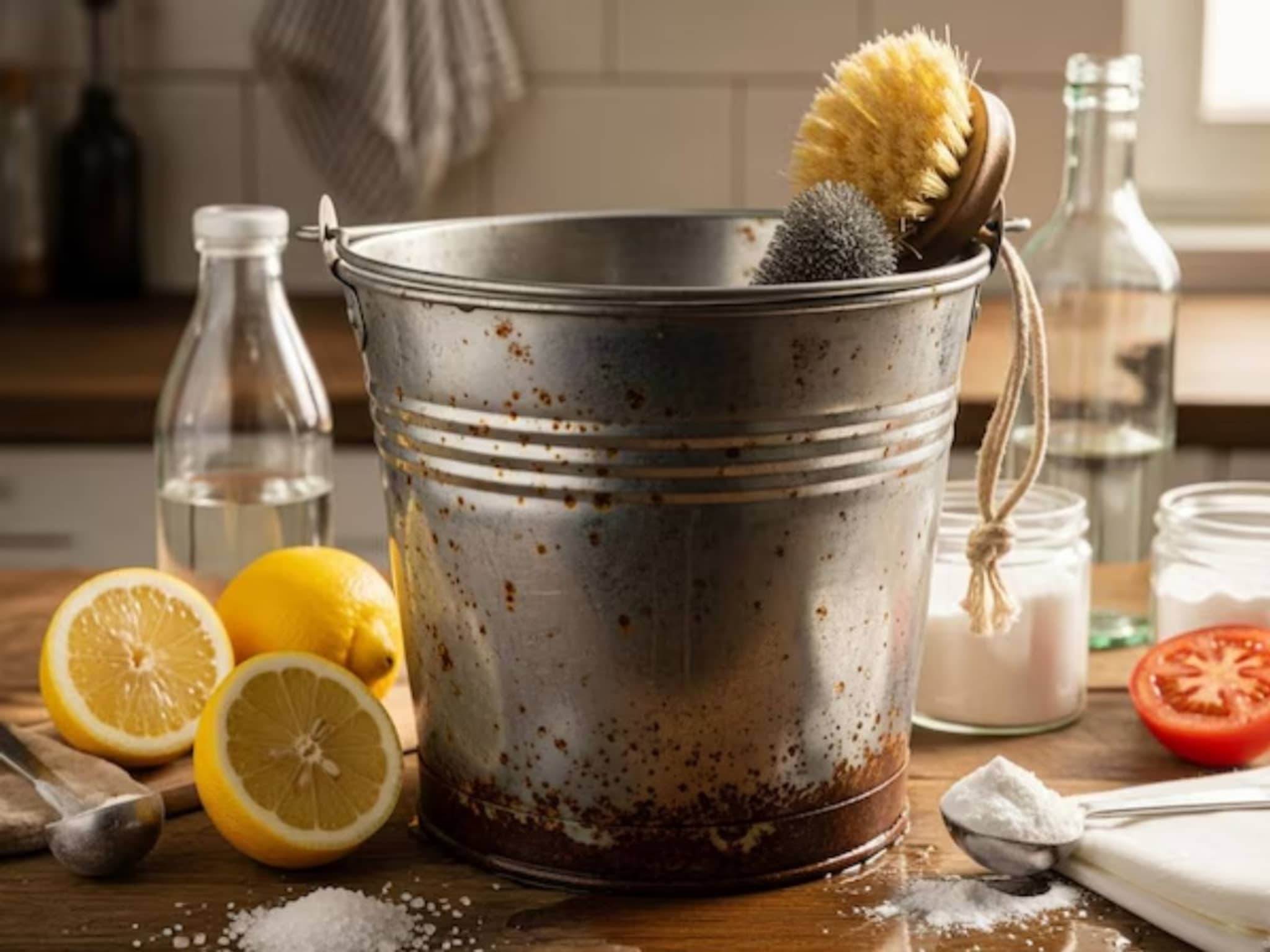 Cleaning Tips : स्टीलच्या बकेटवर घाण आणि जिद्दी डाग पडलेत? किचनमधील 'या' 4 घटकांनी सहज चमकवा